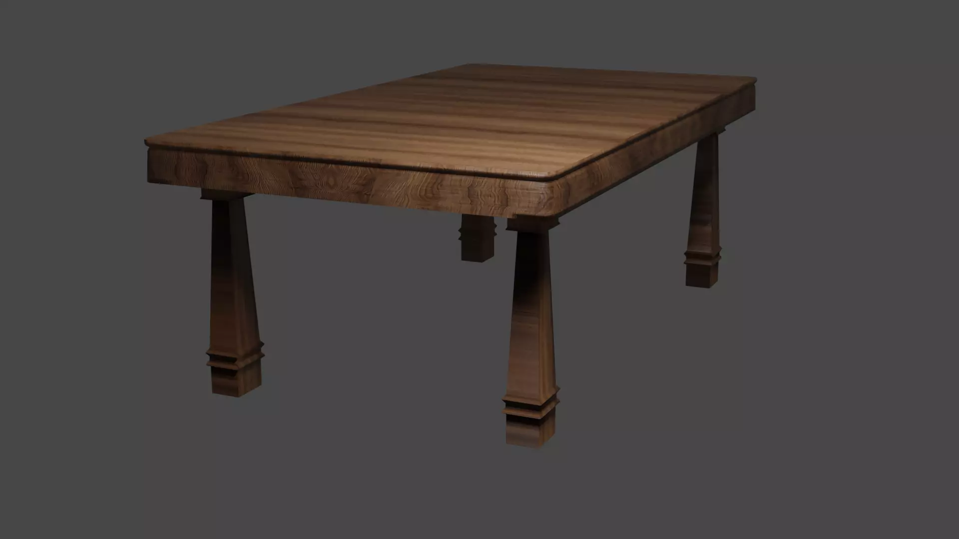 wood Table 3d free model Free low-poly 3D model_0