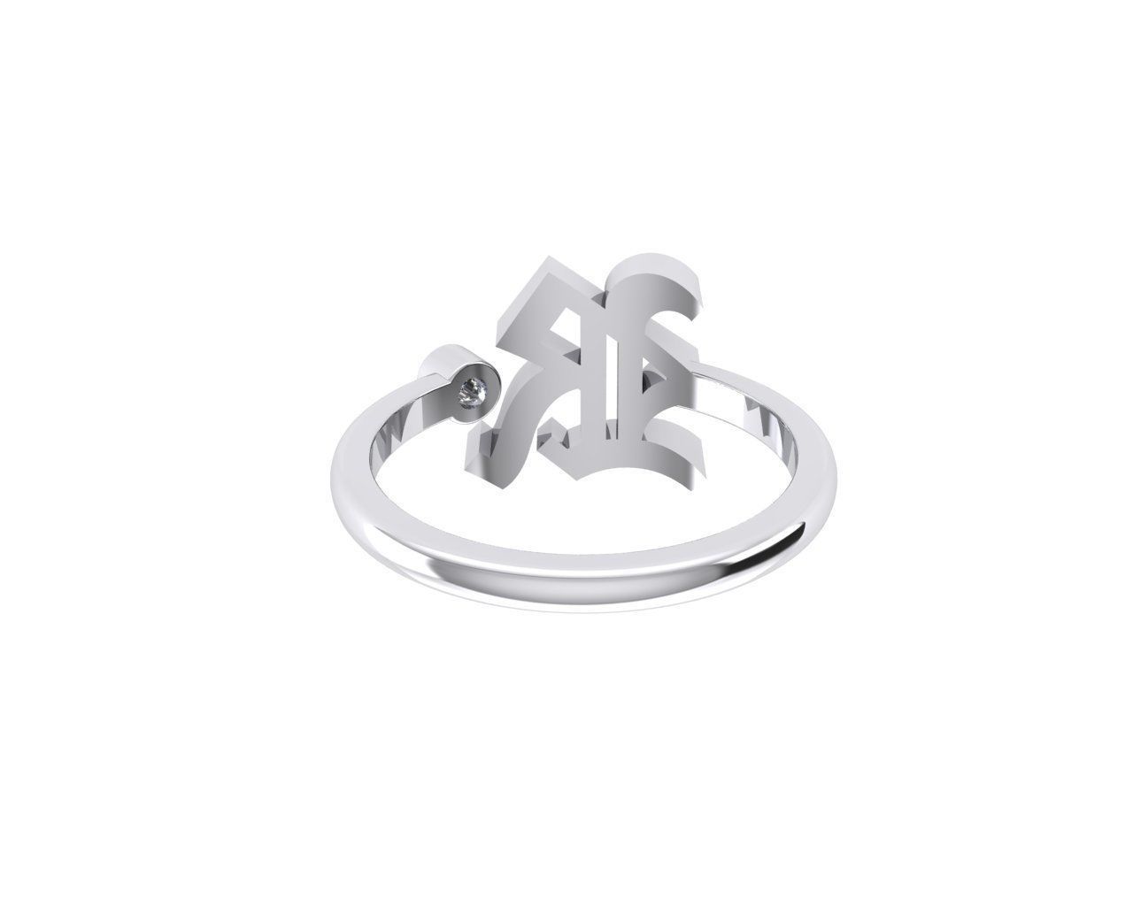 - Old English font ring R 3D print model_5