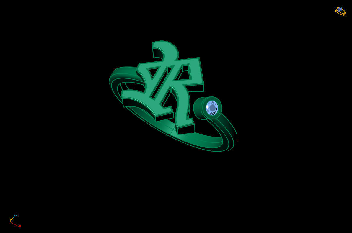 - Old English font ring R 3D print model_9