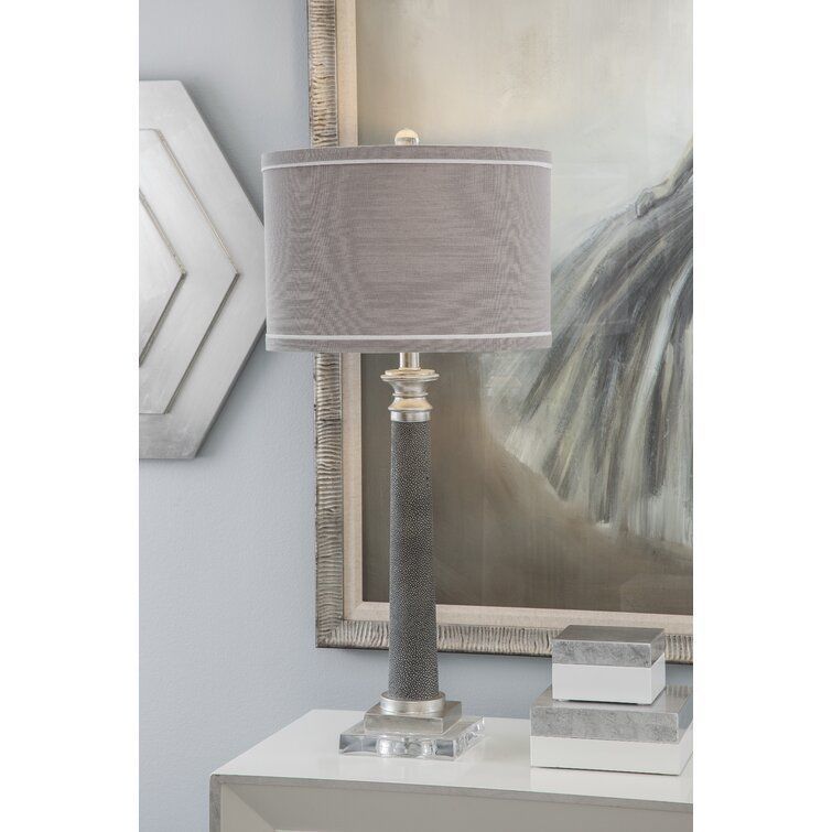 Wagenen Gray Shagreen Table Lamp Light 3D model_1