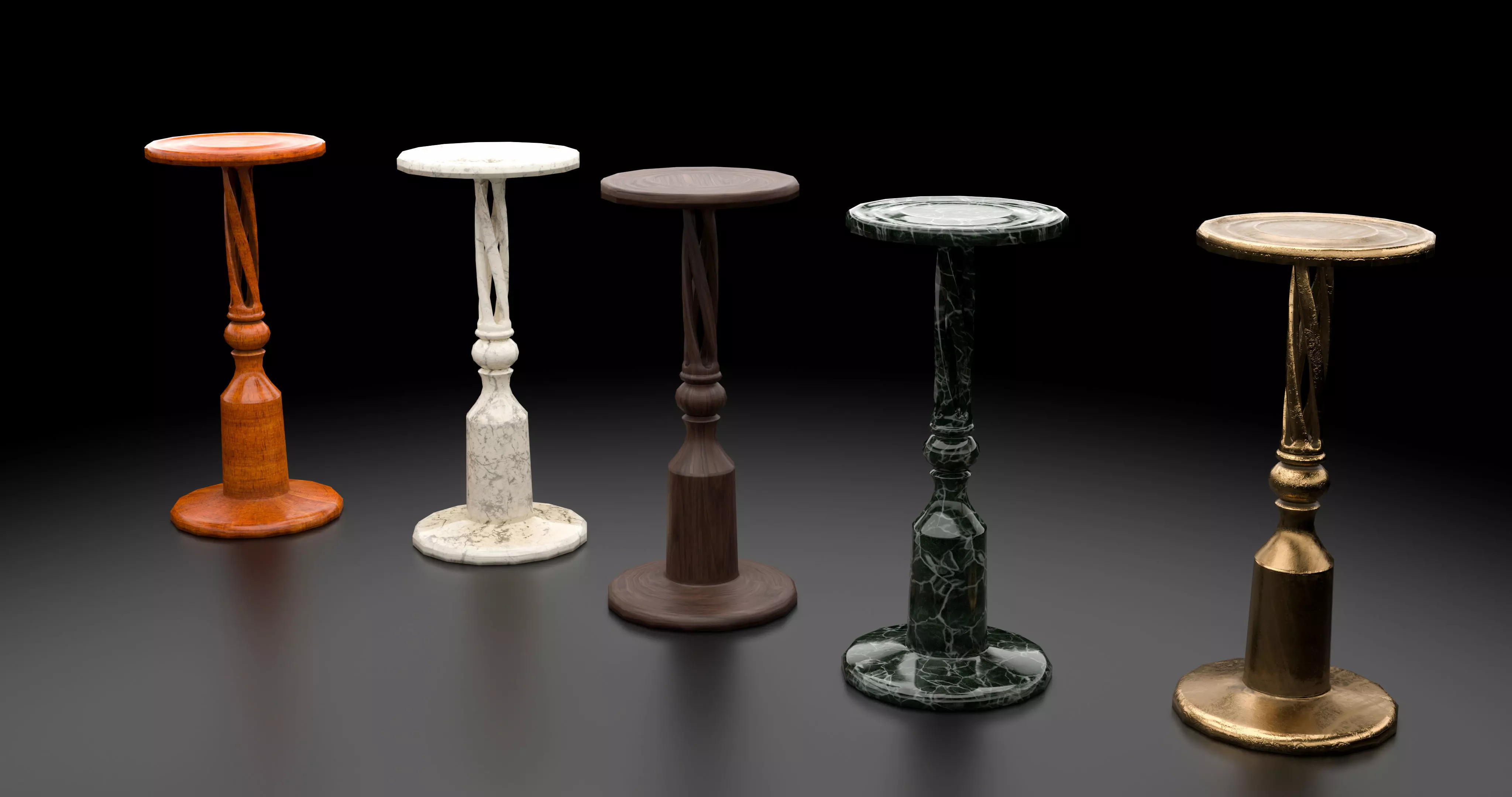 Decorative stand for flowers Low-poly 3D model_0