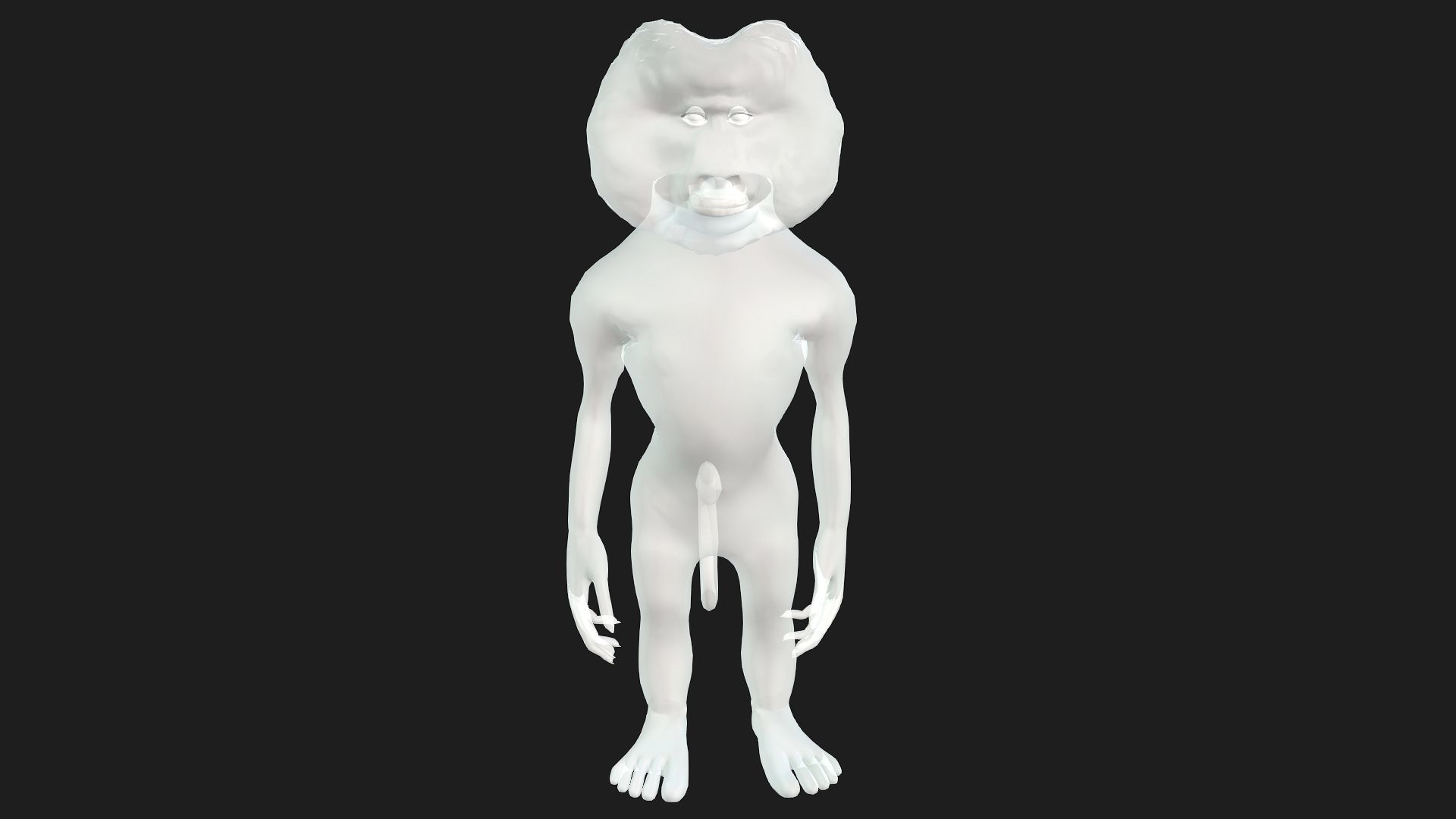 Toon Baboon with Animation 3D model_12