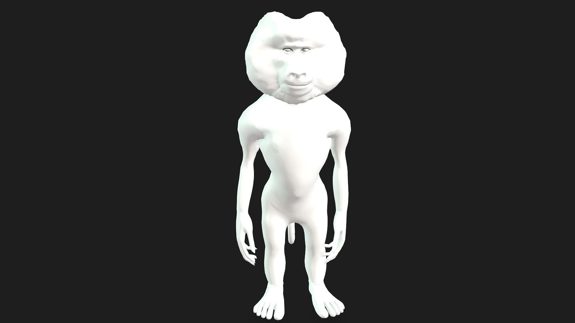 Toon Baboon with Animation 3D model_11