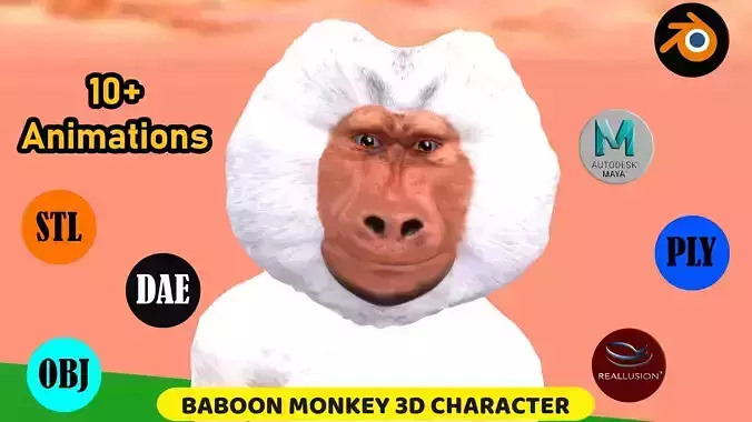 Toon Baboon with Animation