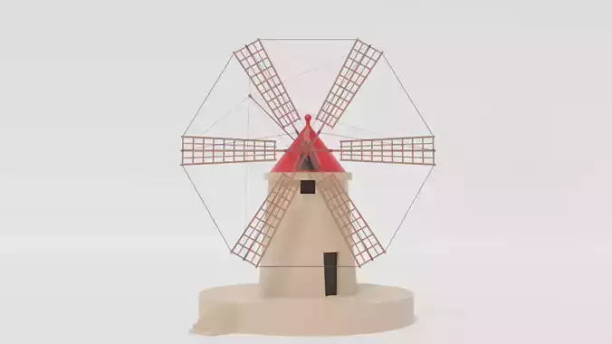 Cartoon Italian Sicilian Windmill