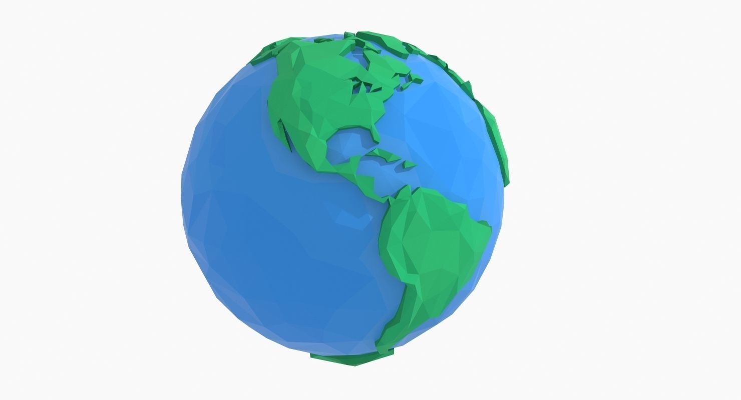 Planet Earth Low Poly Art Style  Low-poly 3D model_2