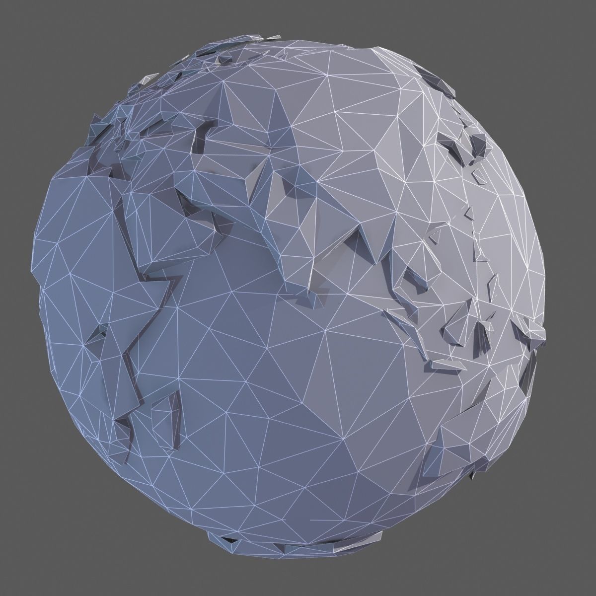 Planet Earth Low Poly Art Style  Low-poly 3D model_13