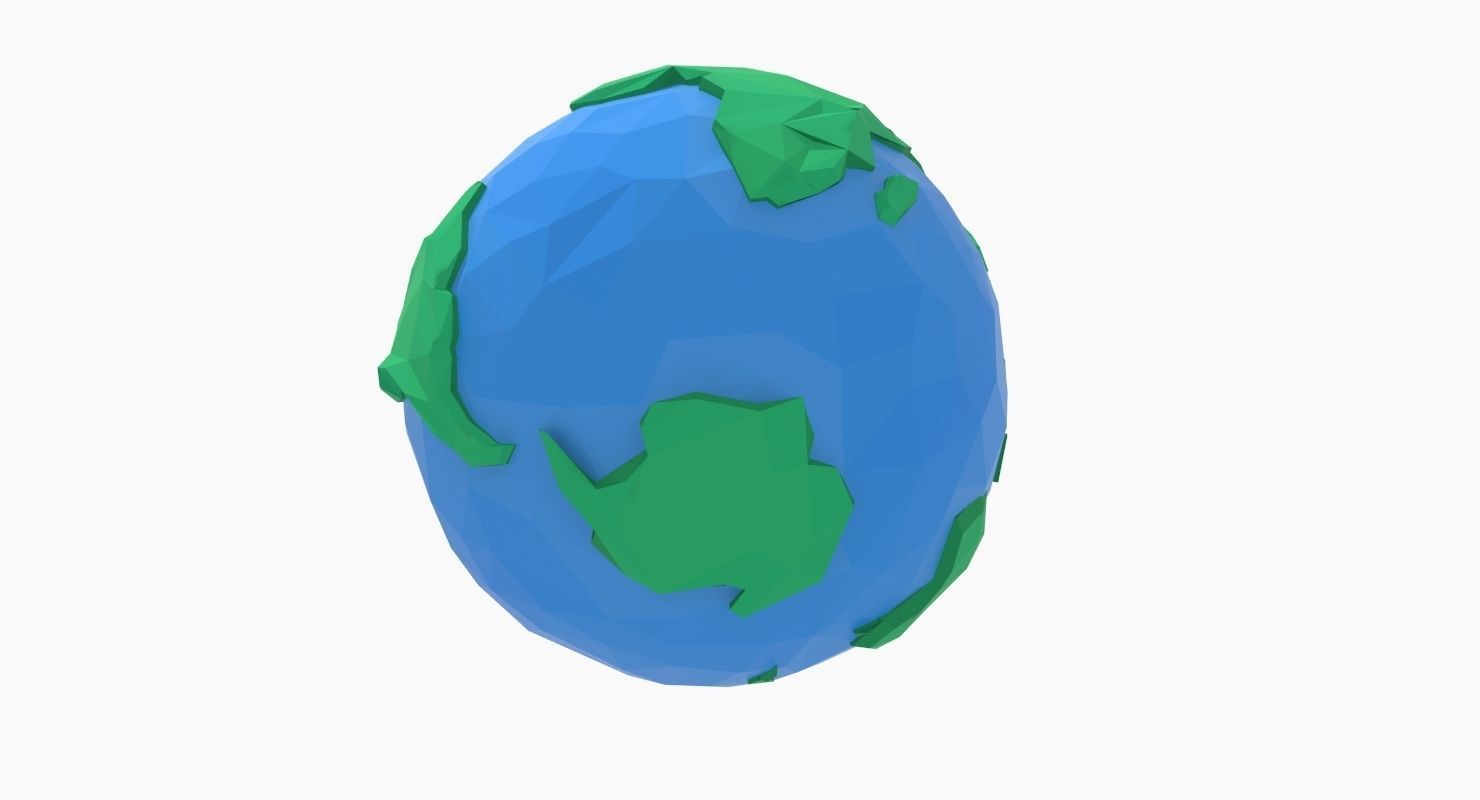 Planet Earth Low Poly Art Style  Low-poly 3D model_5
