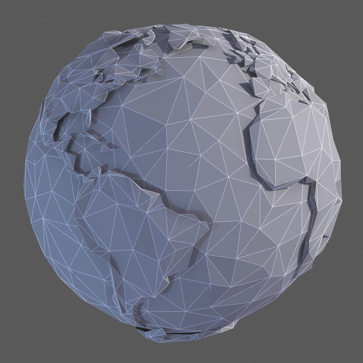 Planet Earth Low Poly Art Style  Low-poly 3D model_12