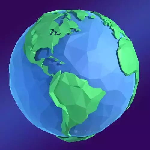 Planet Earth Low Poly Art Style  Low-poly 3D model