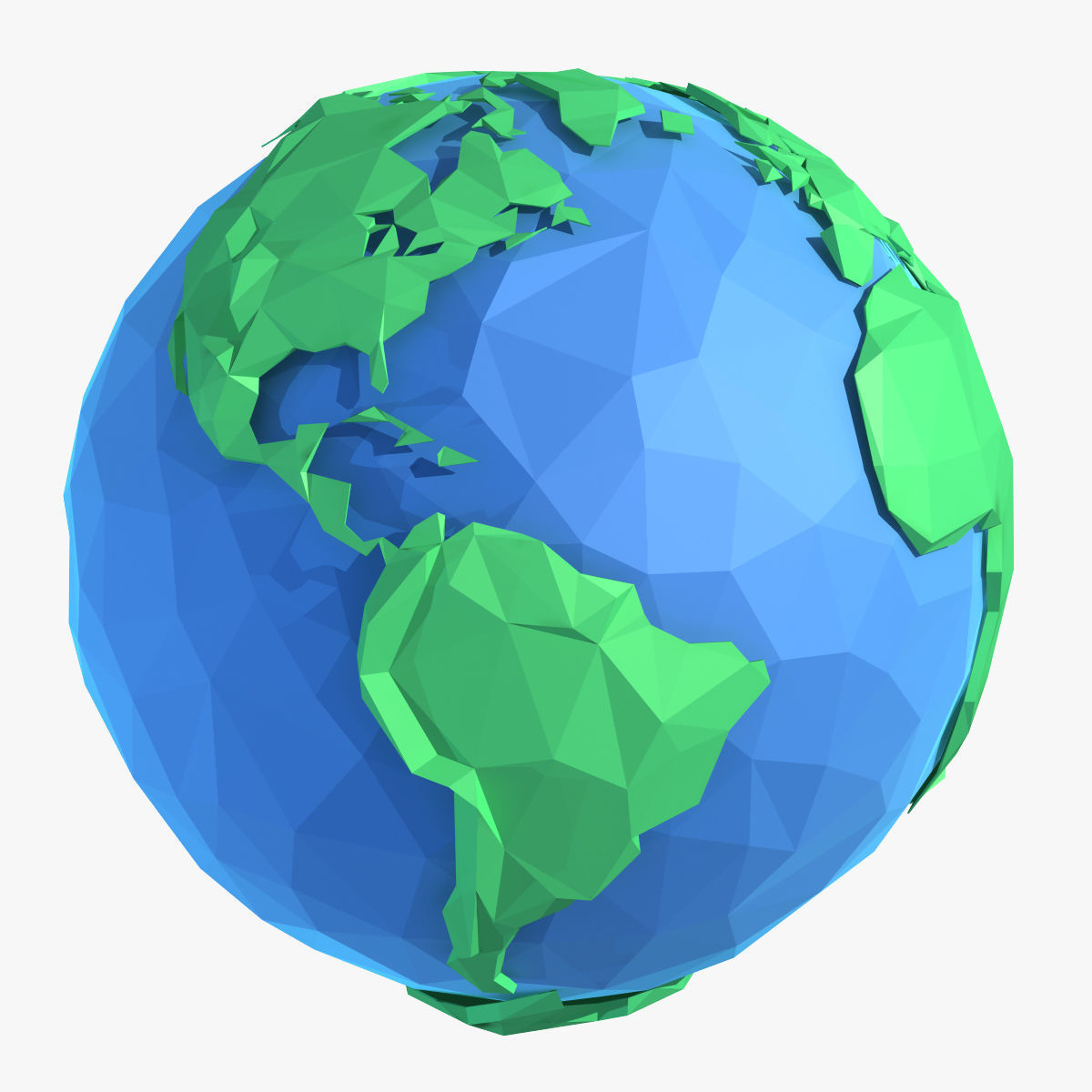 Planet Earth Low Poly Art Style  Low-poly 3D model_7