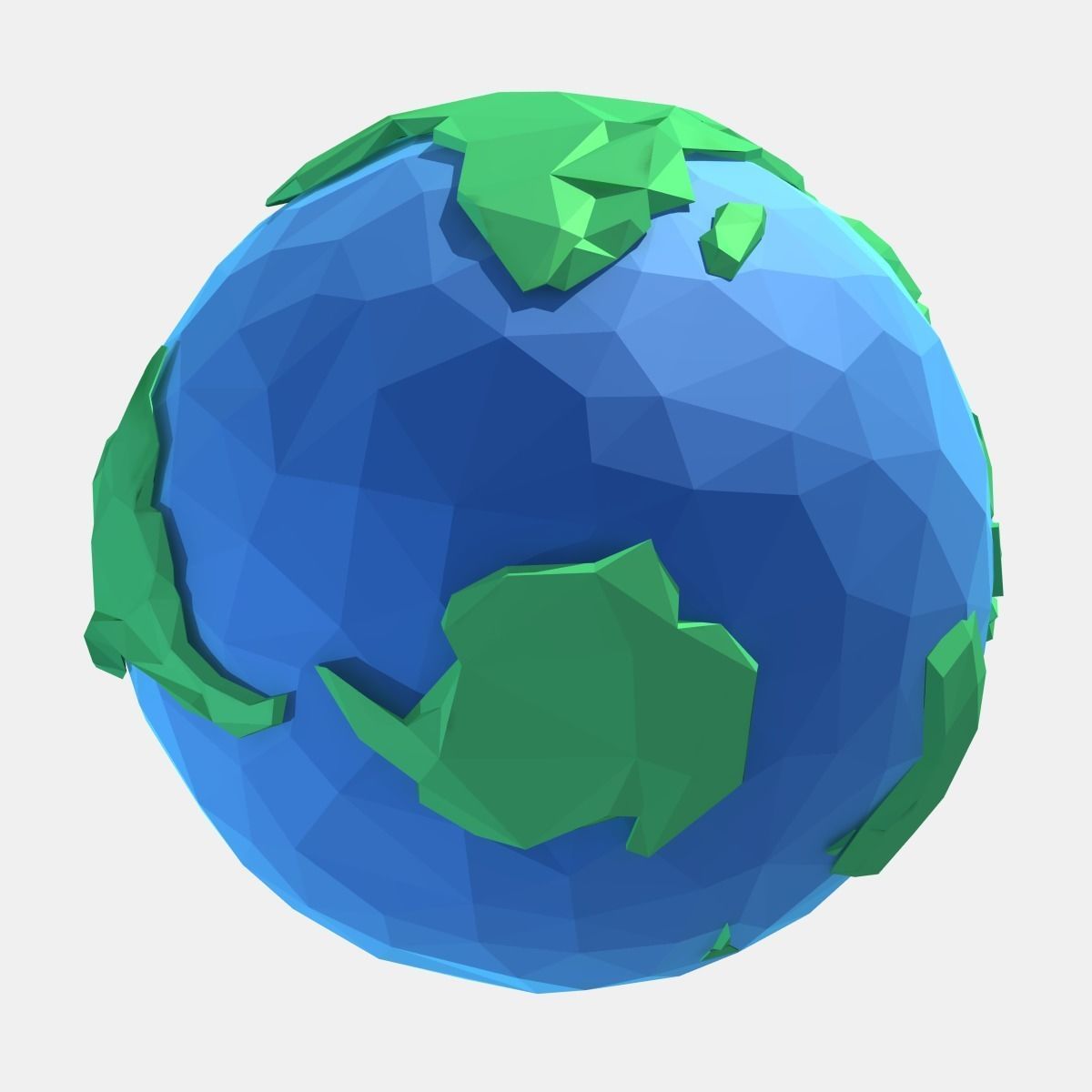 Planet Earth Low Poly Art Style  Low-poly 3D model_11