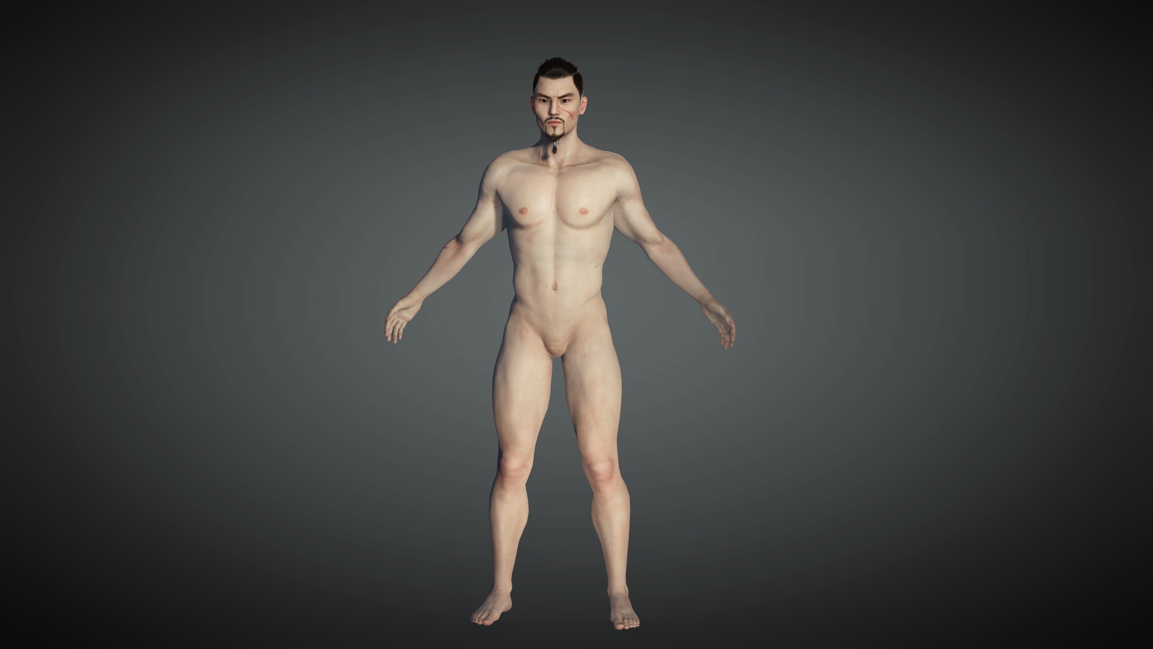 AAA Fantasy Male Character 09 The Japanese Warrior Low-poly 3D model_12
