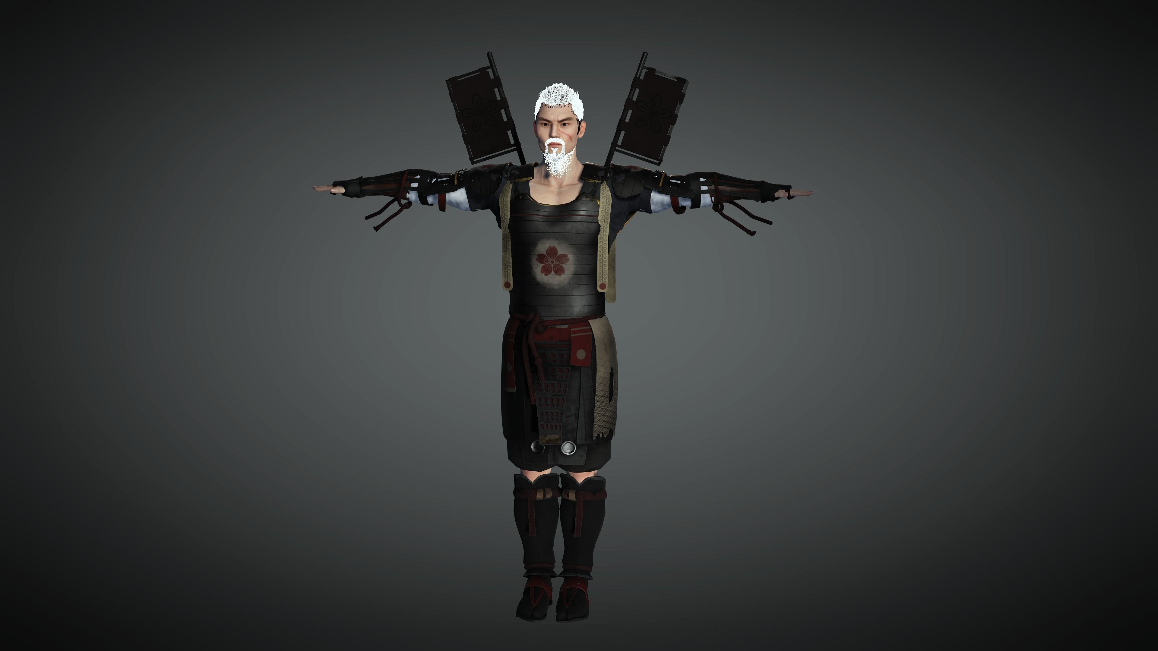 AAA Fantasy Male Character 09 The Japanese Warrior Low-poly 3D model_26