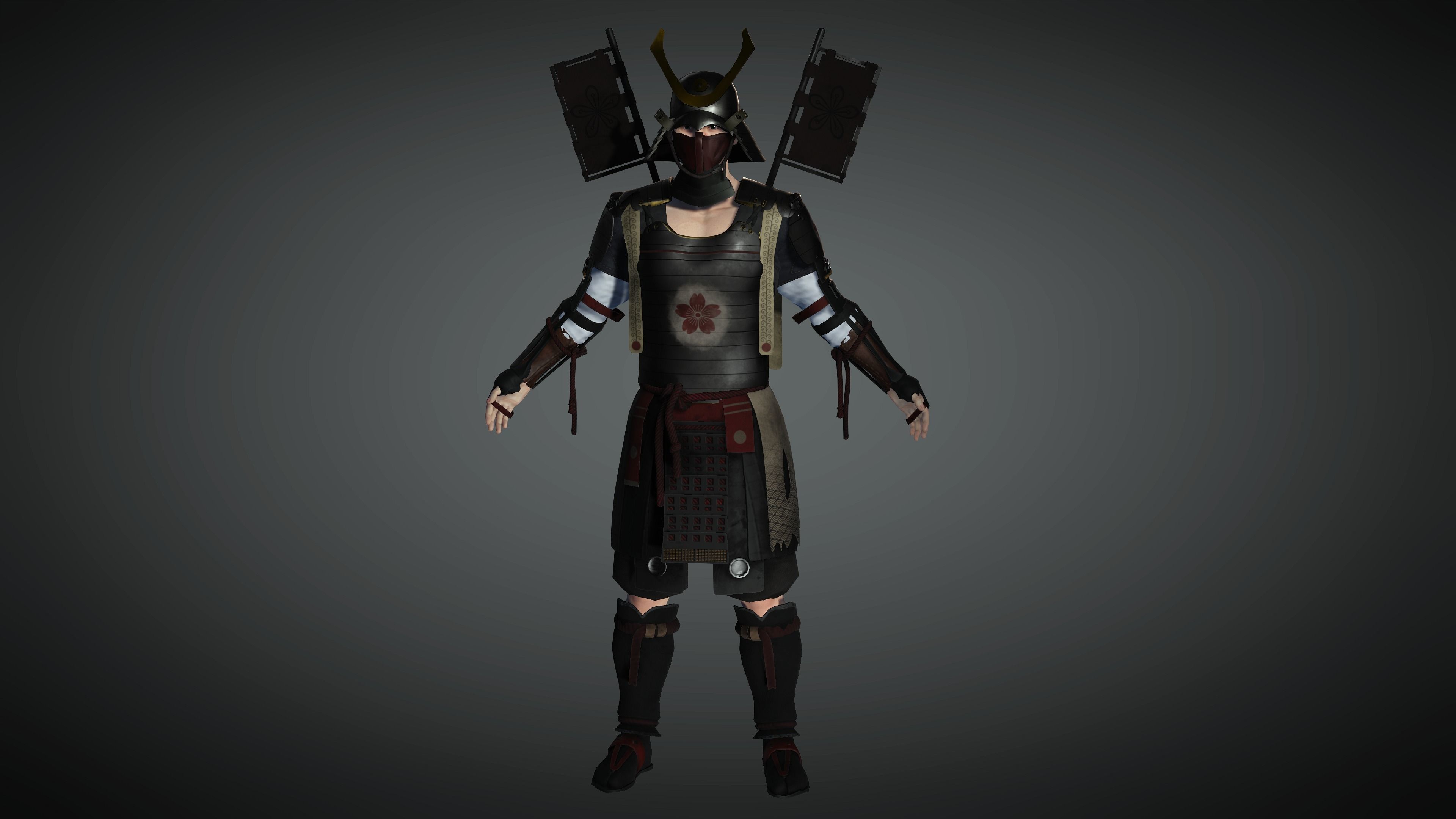 AAA Fantasy Male Character 09 The Japanese Warrior Low-poly 3D model_1