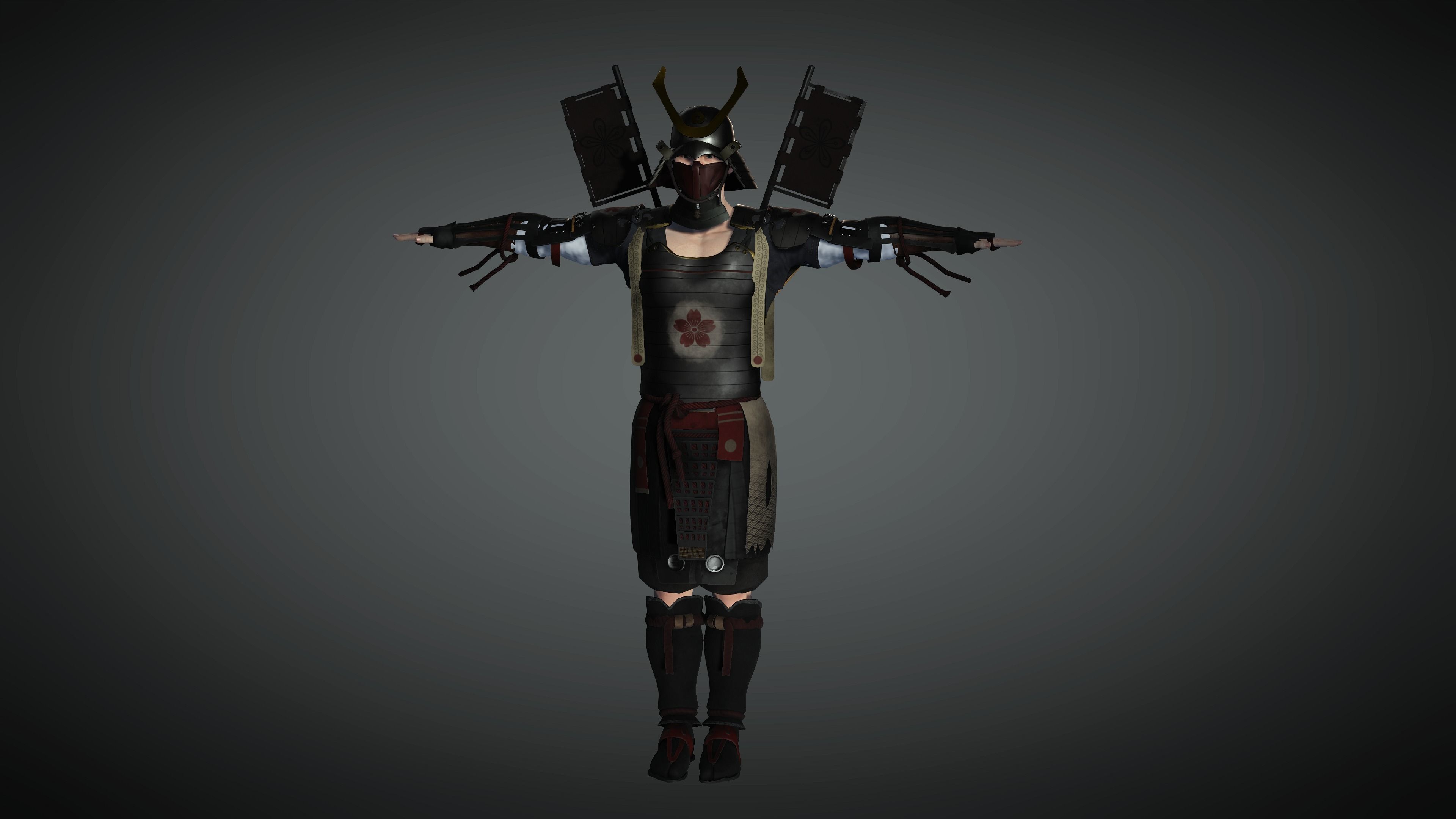 AAA Fantasy Male Character 09 The Japanese Warrior Low-poly 3D model_23