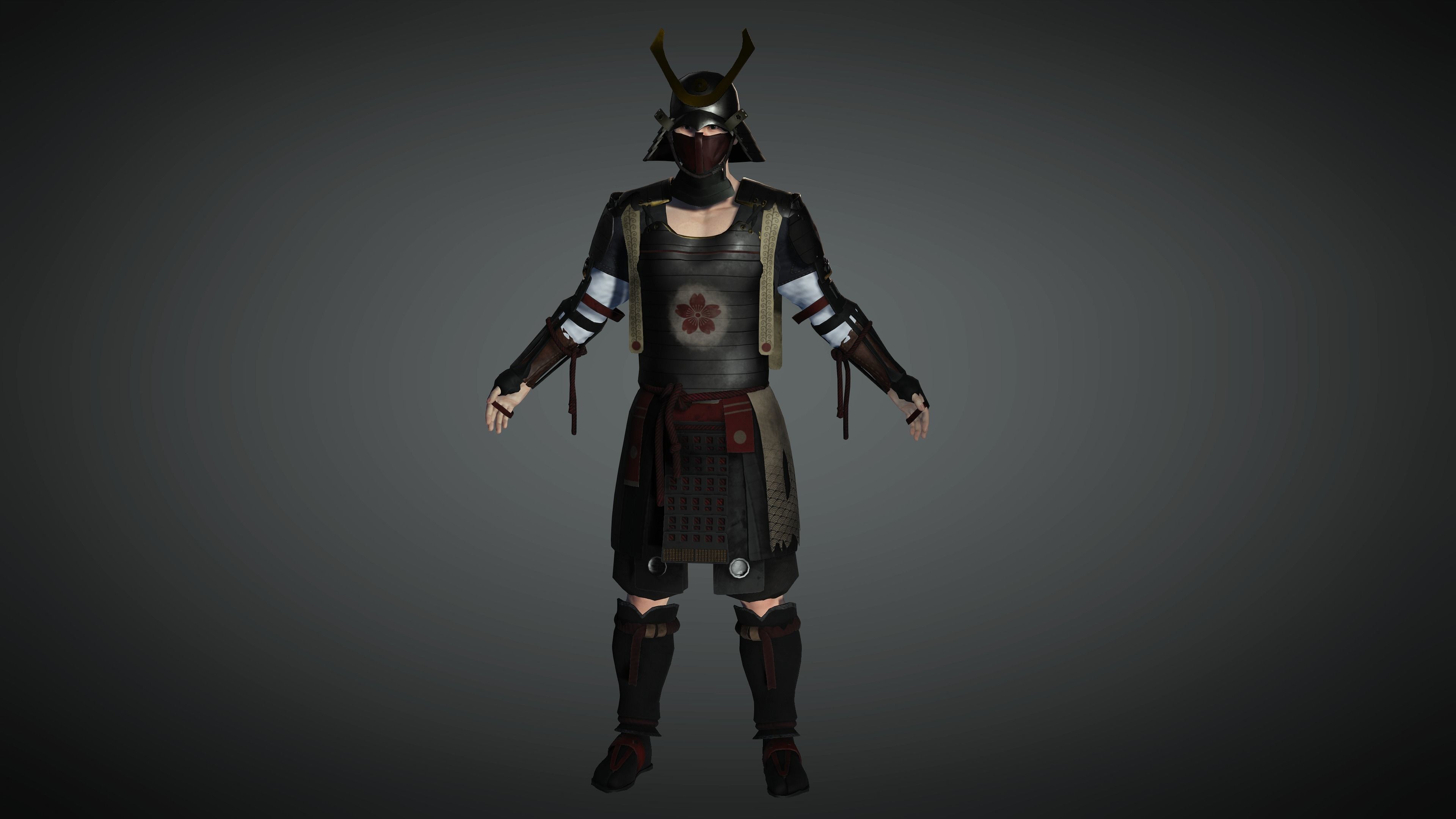 AAA Fantasy Male Character 09 The Japanese Warrior Low-poly 3D model_4