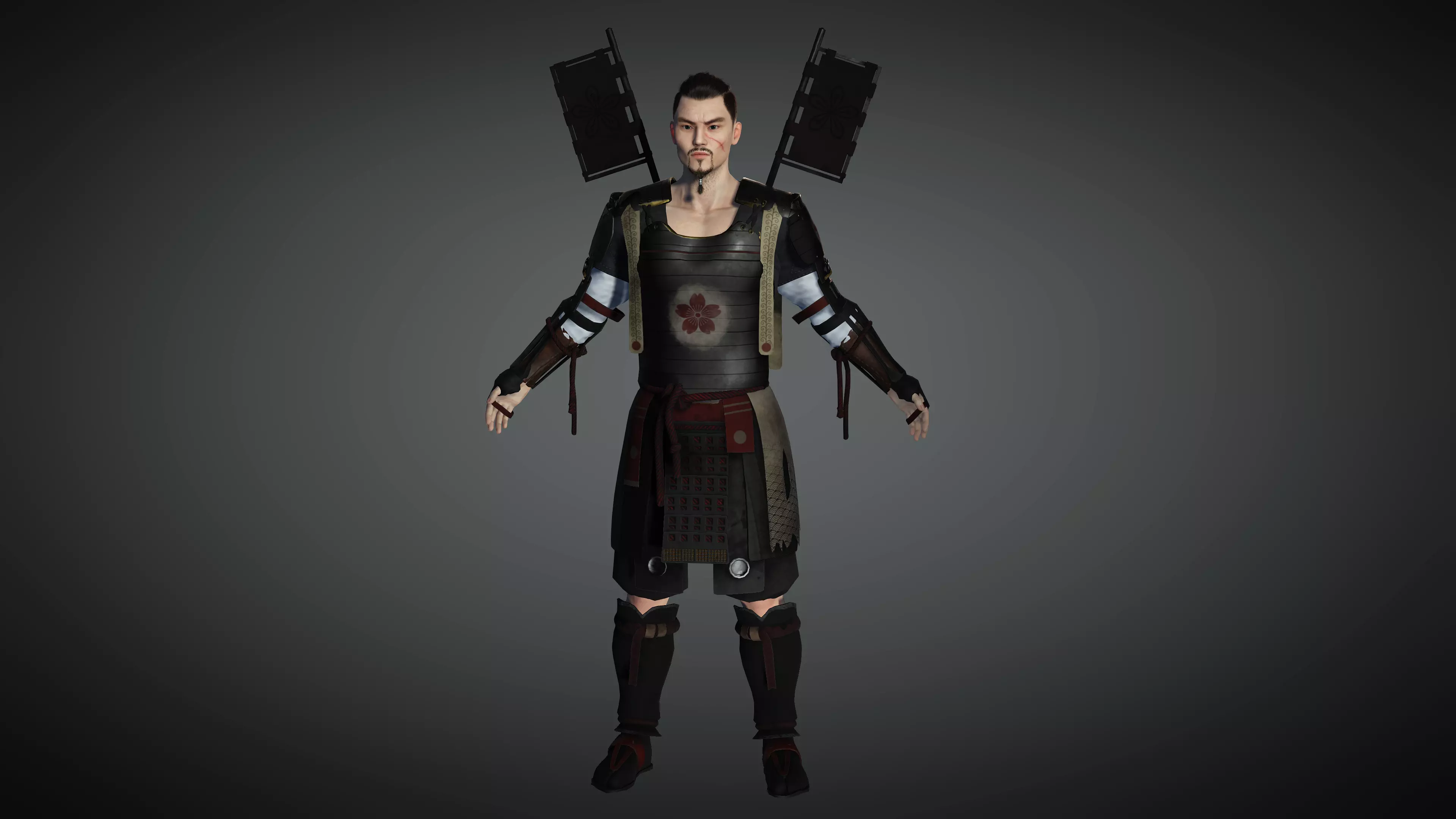 AAA Fantasy Male Character 09 The Japanese Warrior Low-poly 3D model_0