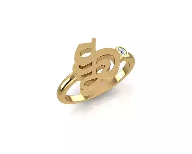 - Old English font ring S 3D print model