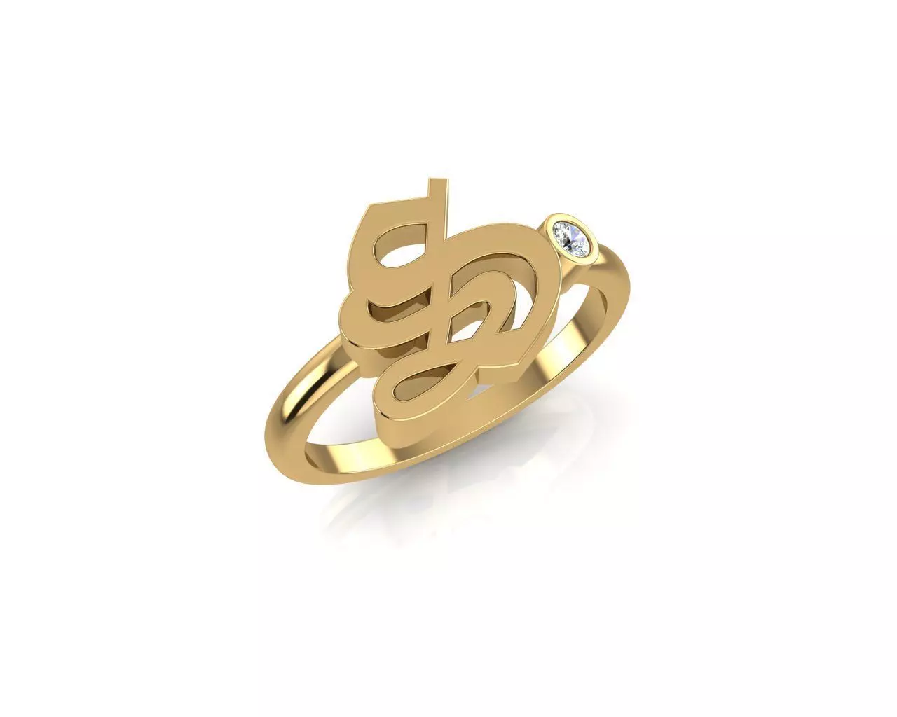 - Old English font ring S 3D print model_0