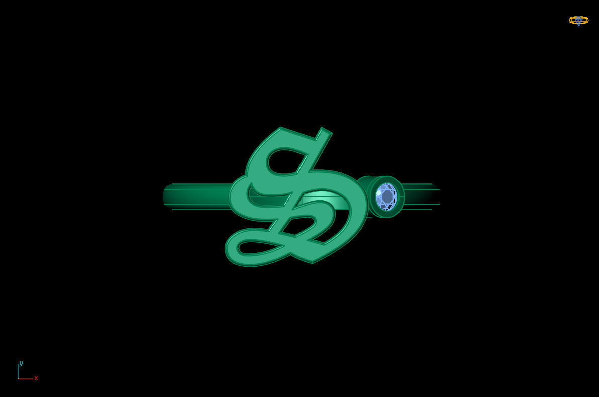 - Old English font ring S 3D print model_6