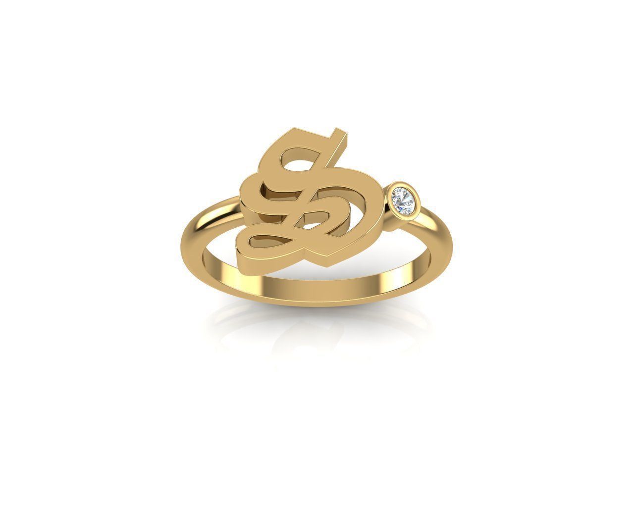 - Old English font ring S 3D print model_1