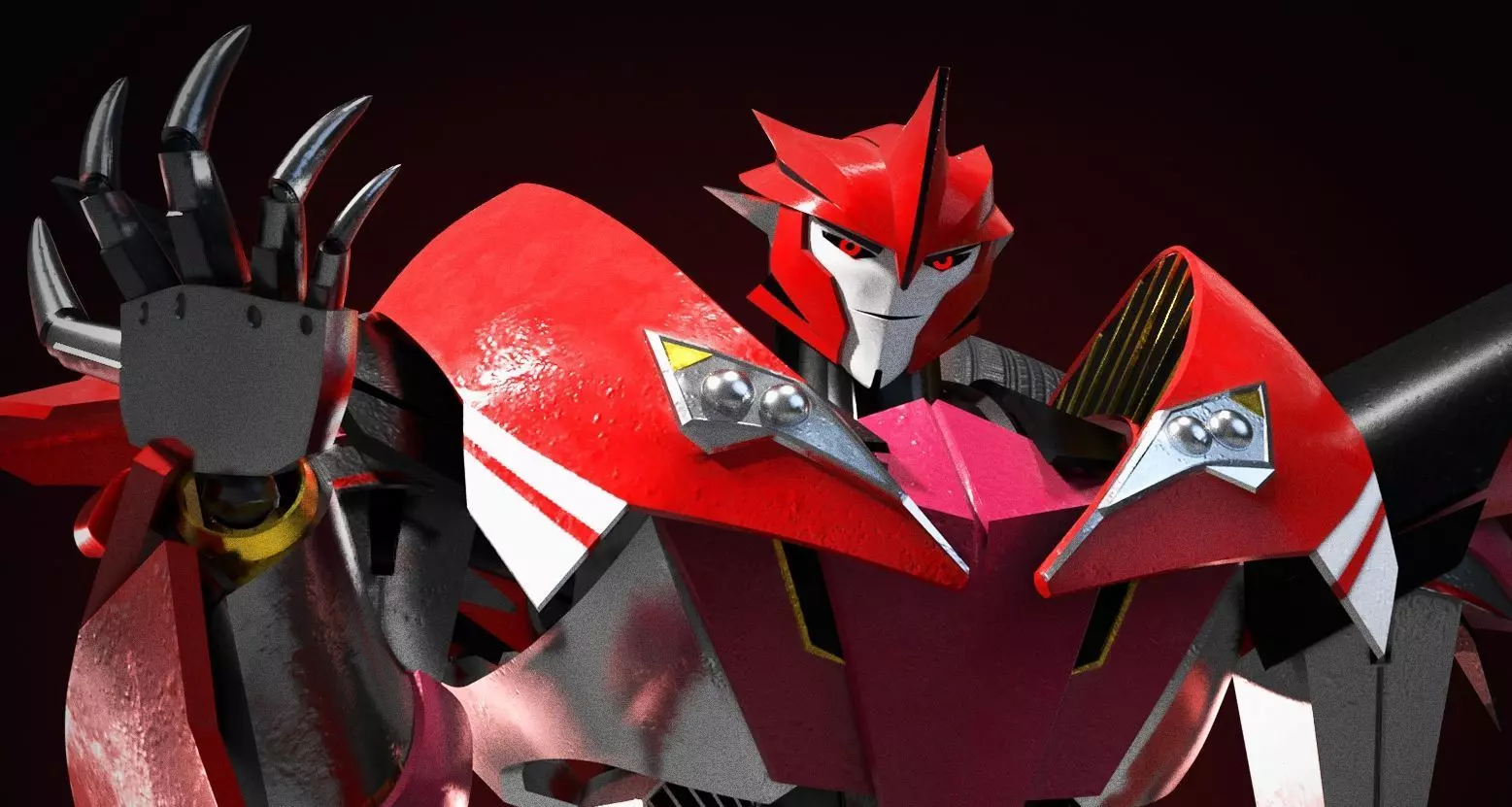  Knockout Transformers Prime Character Rig Low-poly 3D model_0