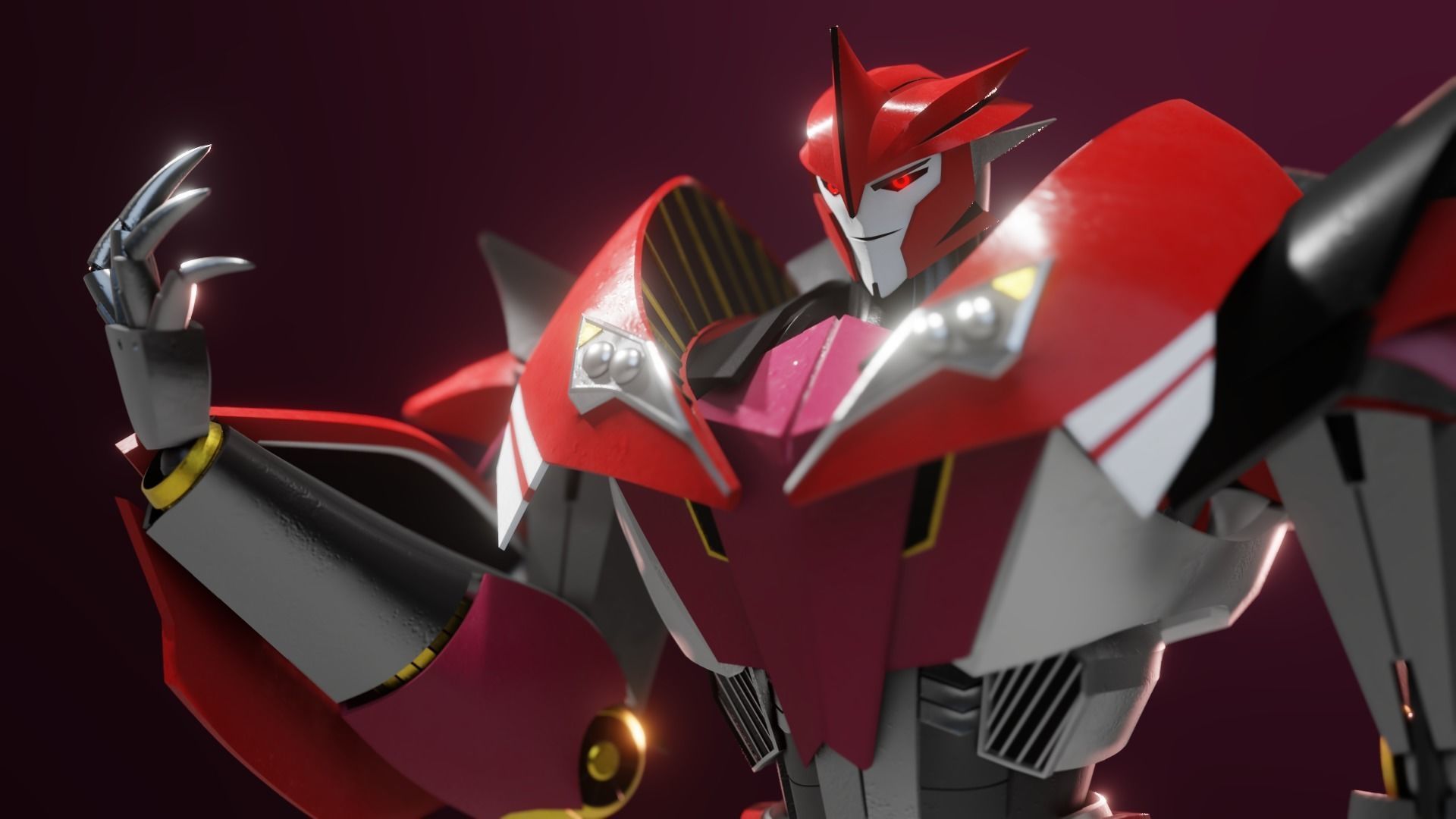  Knockout Transformers Prime Character Rig Low-poly 3D model_2