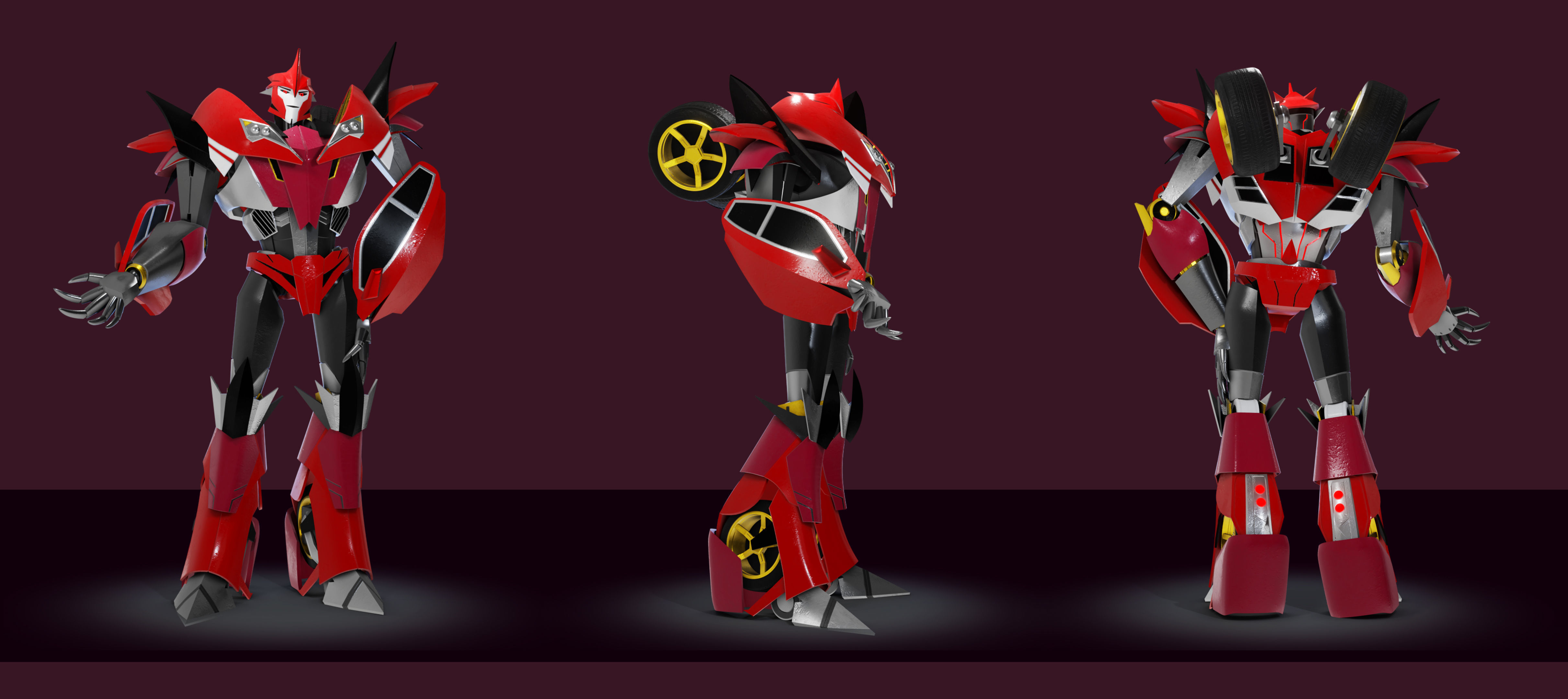  Knockout Transformers Prime Character Rig Low-poly 3D model_8
