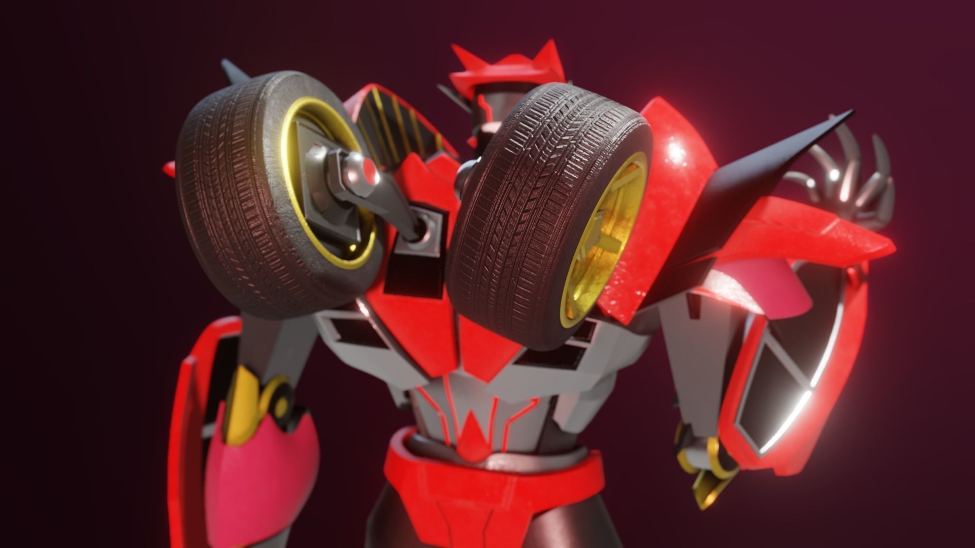  Knockout Transformers Prime Character Rig Low-poly 3D model_3