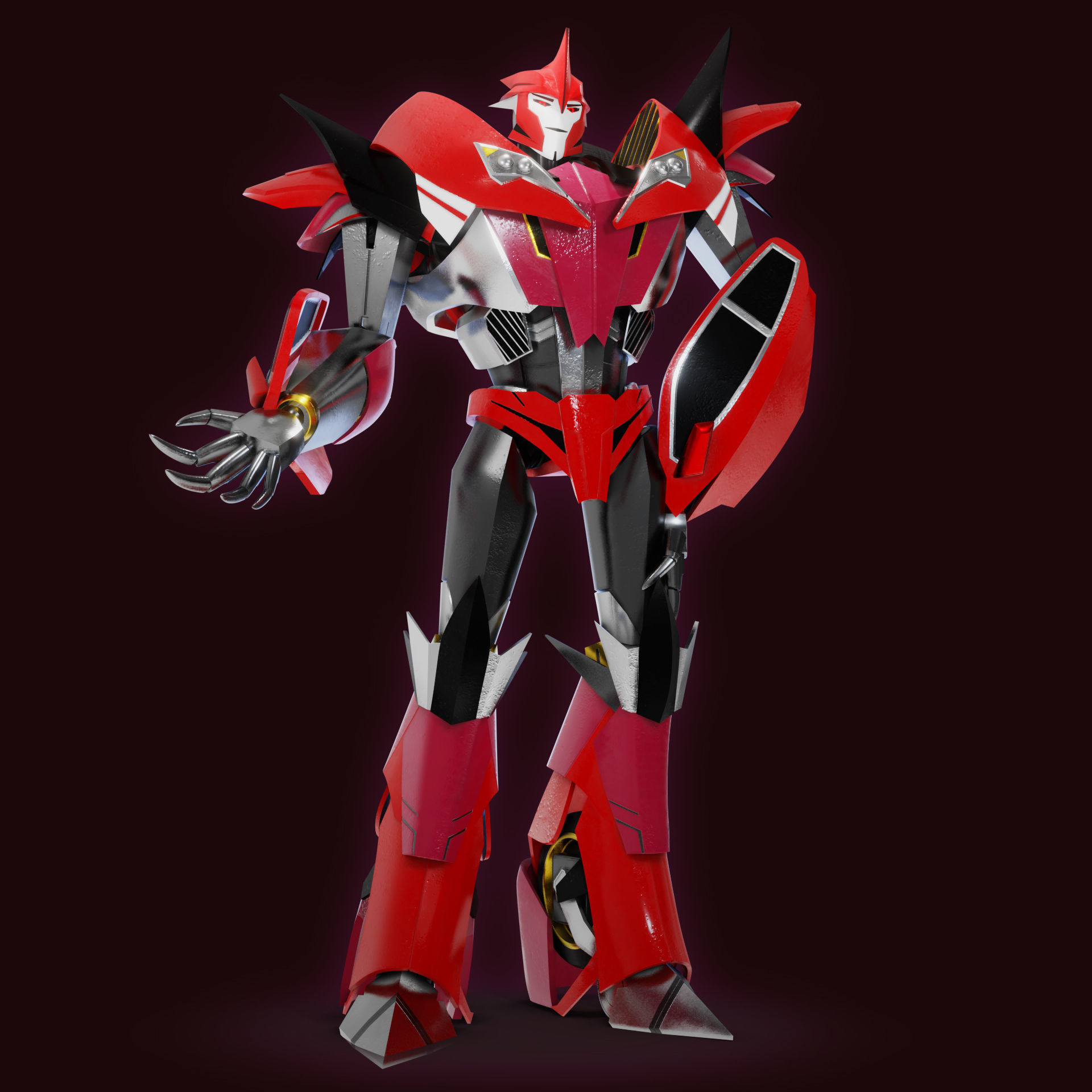  Knockout Transformers Prime Character Rig Low-poly 3D model_7