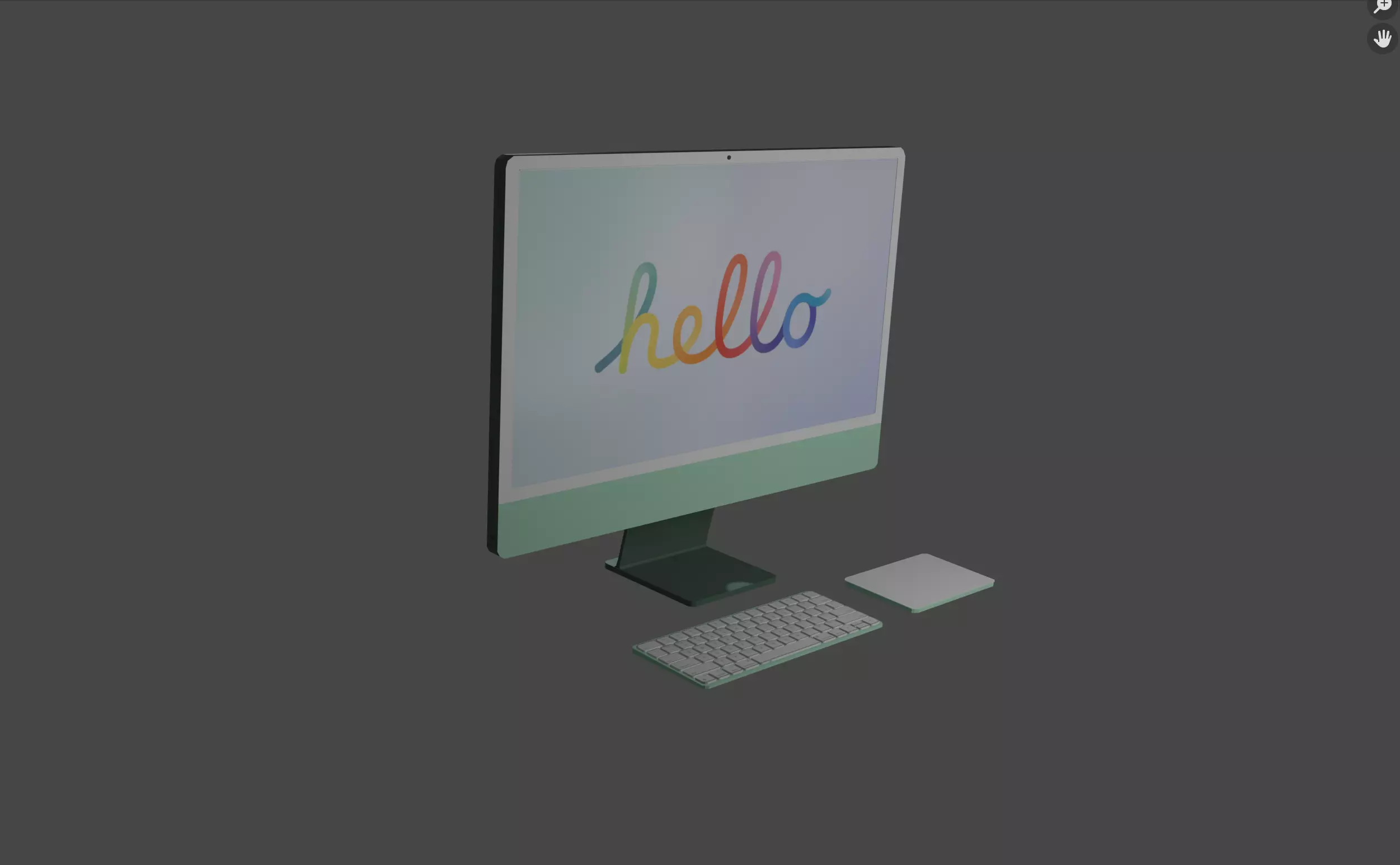 KN - iMac M1 green Low-poly 3D model_0