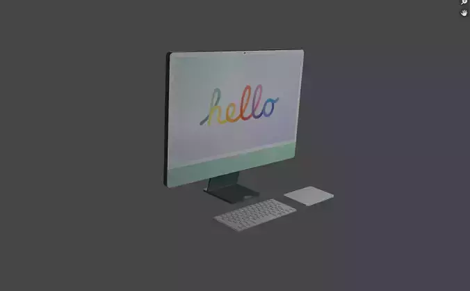 KN - iMac M1 green Low-poly 3D model