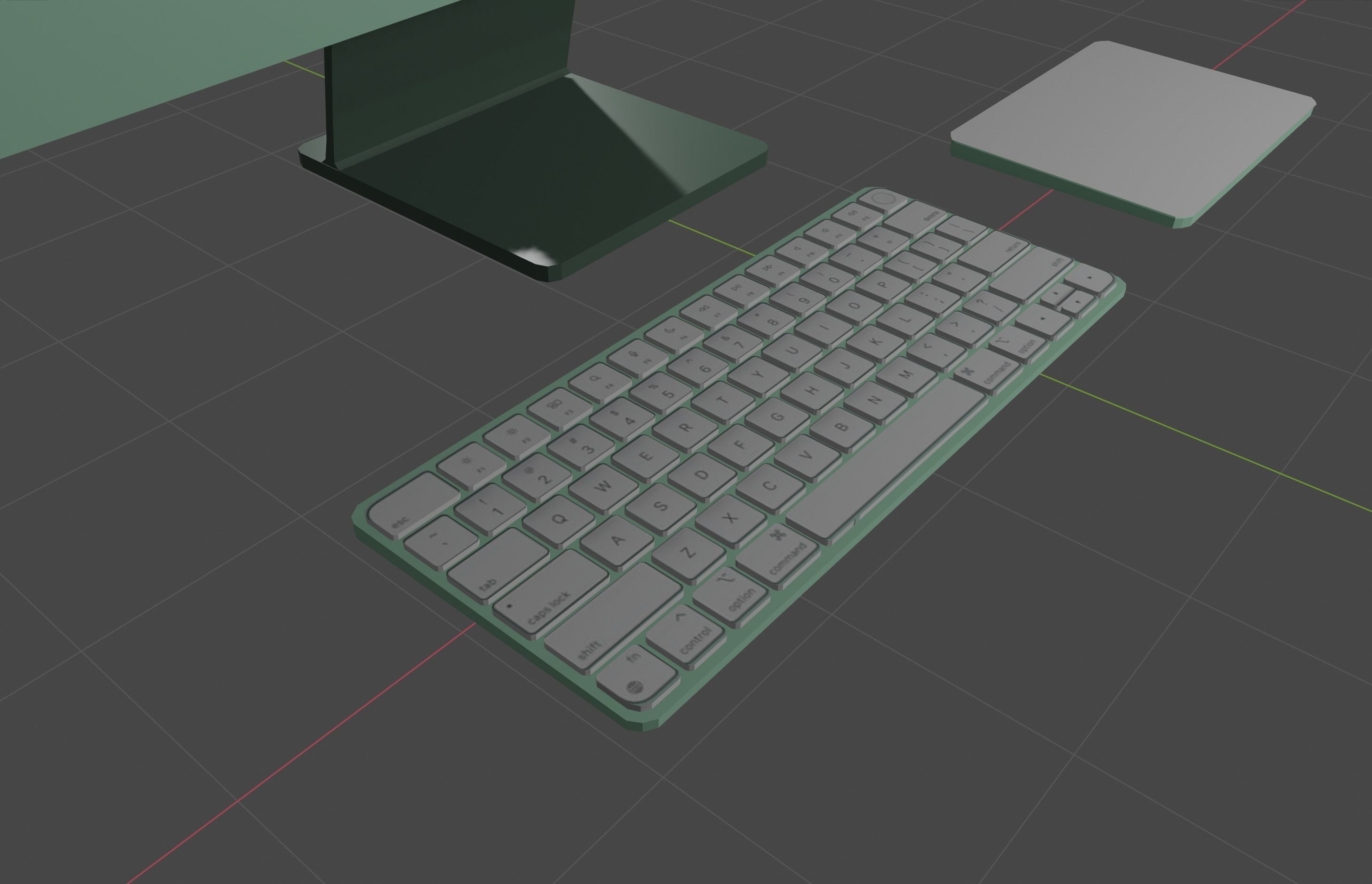 KN - iMac M1 green Low-poly 3D model_2