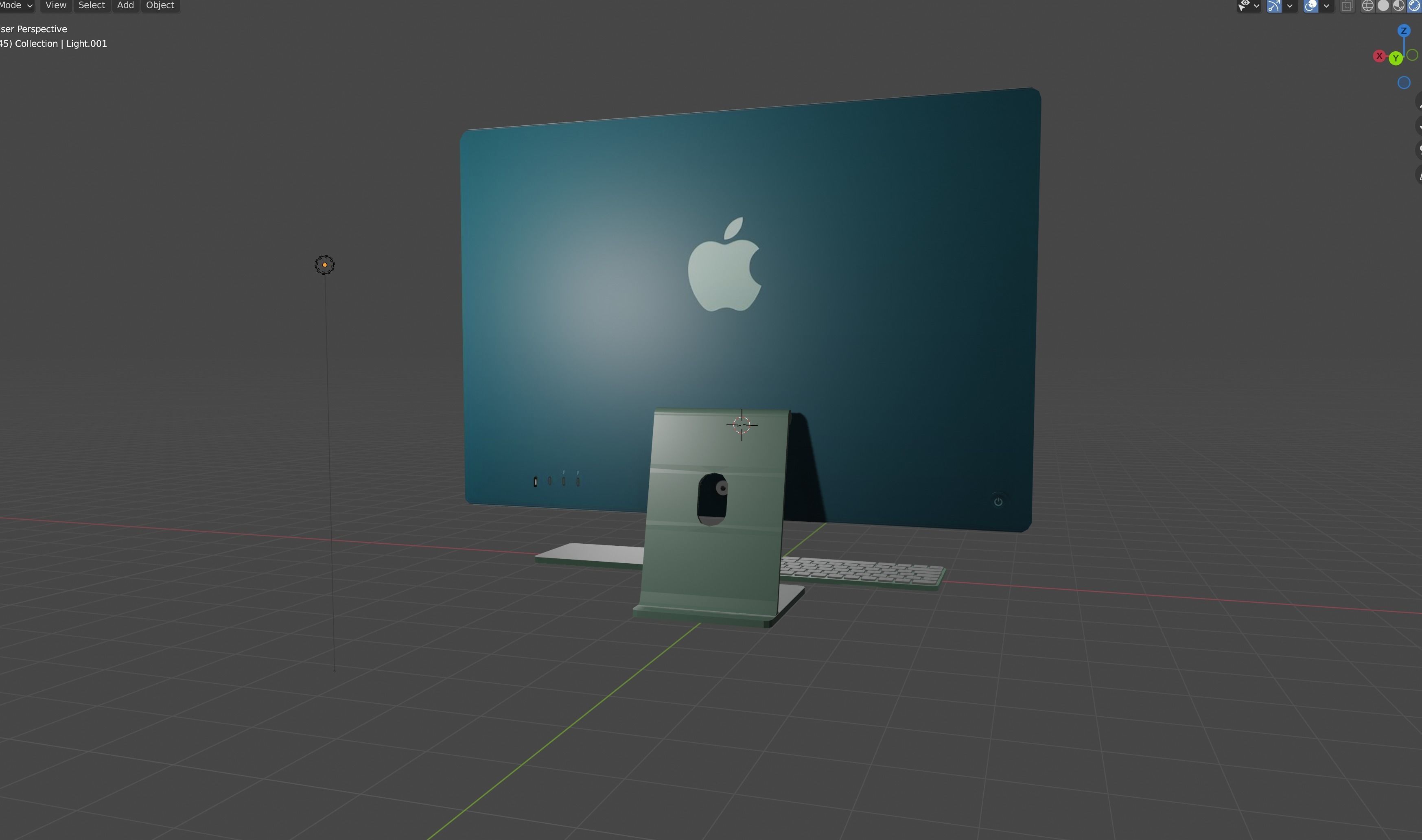 KN - iMac M1 green Low-poly 3D model_1