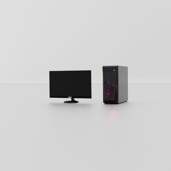 Gaming Computer and Monitor ASUS 3D model_3