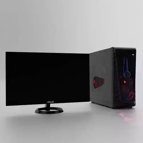 Gaming Computer and Monitor ASUS