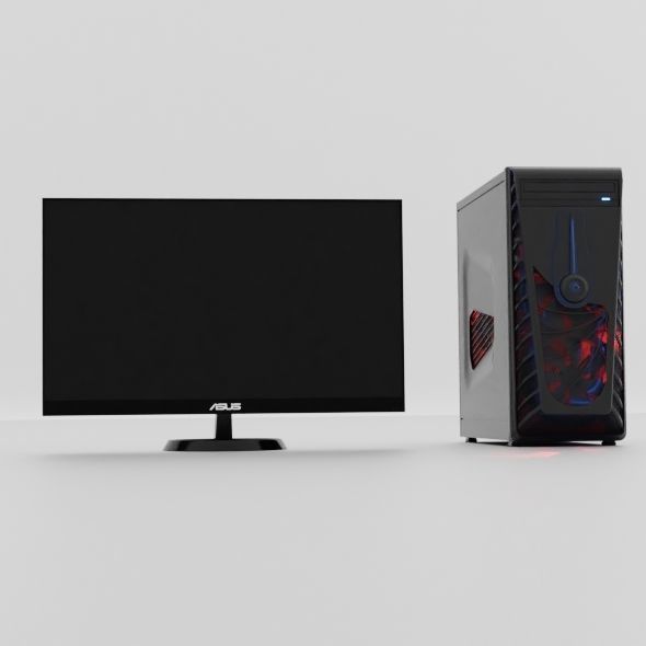 Gaming Computer and Monitor ASUS 3D model_4