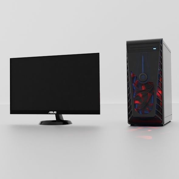 Gaming Computer and Monitor ASUS 3D model_2