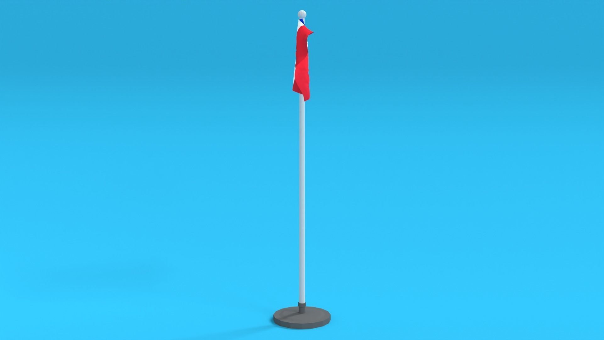 Low Poly Seamless Animated France Flag Low-poly 3D model_2