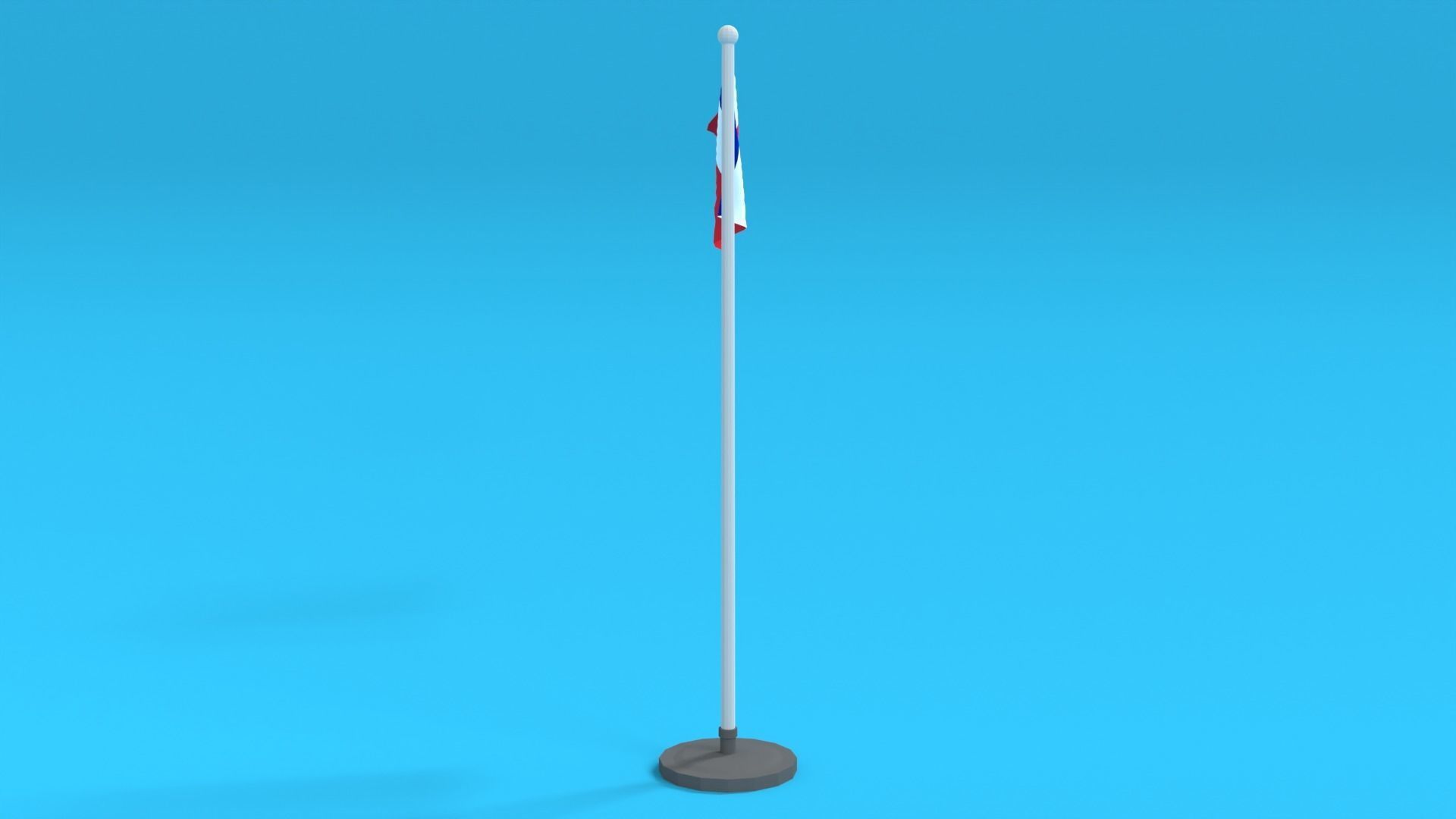 Low Poly Seamless Animated France Flag Low-poly 3D model_6