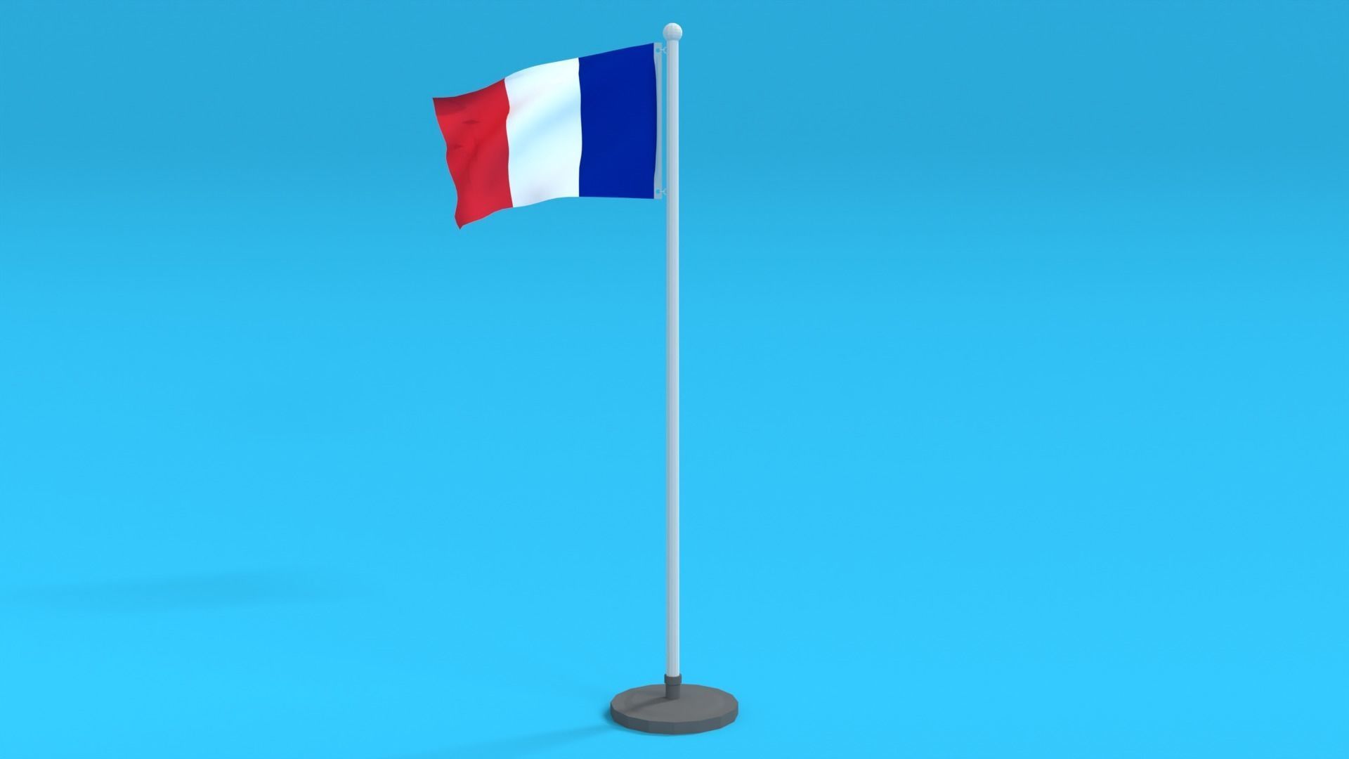 Low Poly Seamless Animated France Flag Low-poly 3D model_4