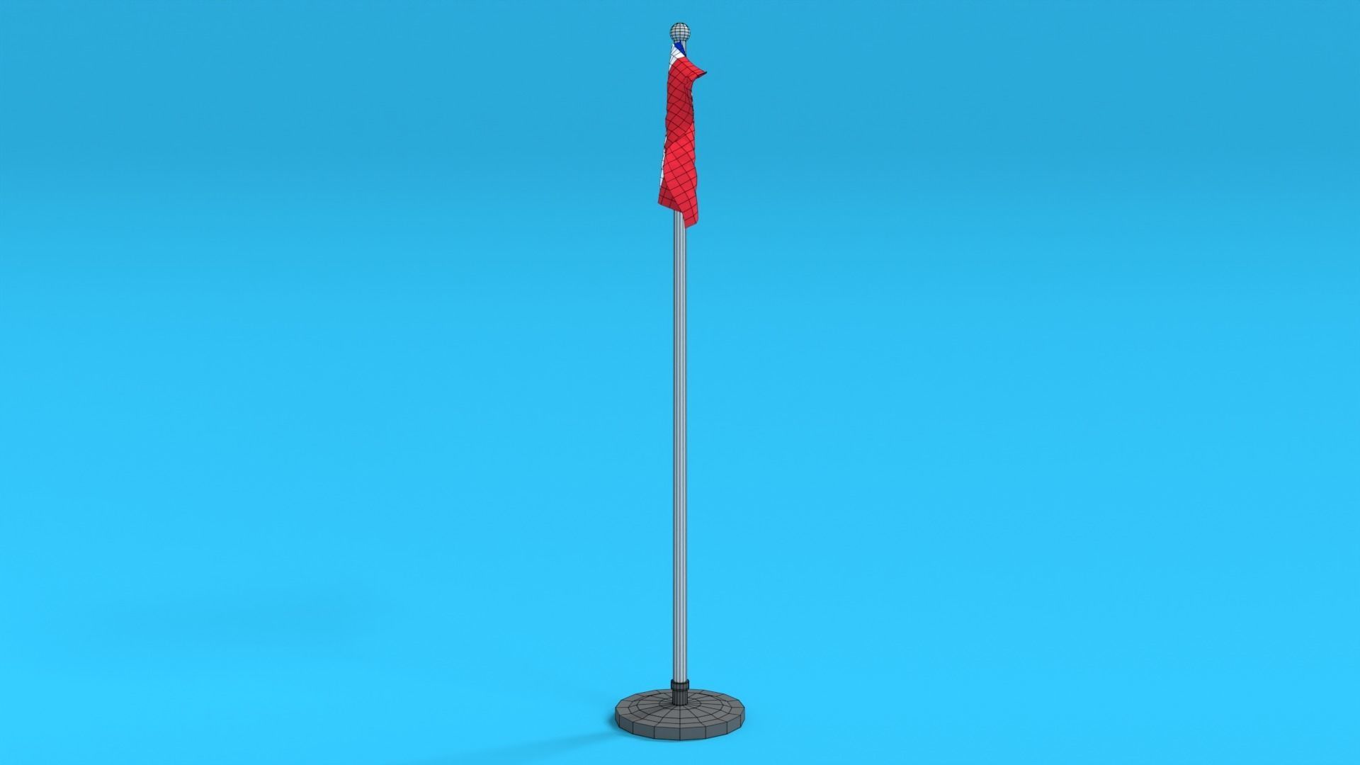Low Poly Seamless Animated France Flag Low-poly 3D model_11