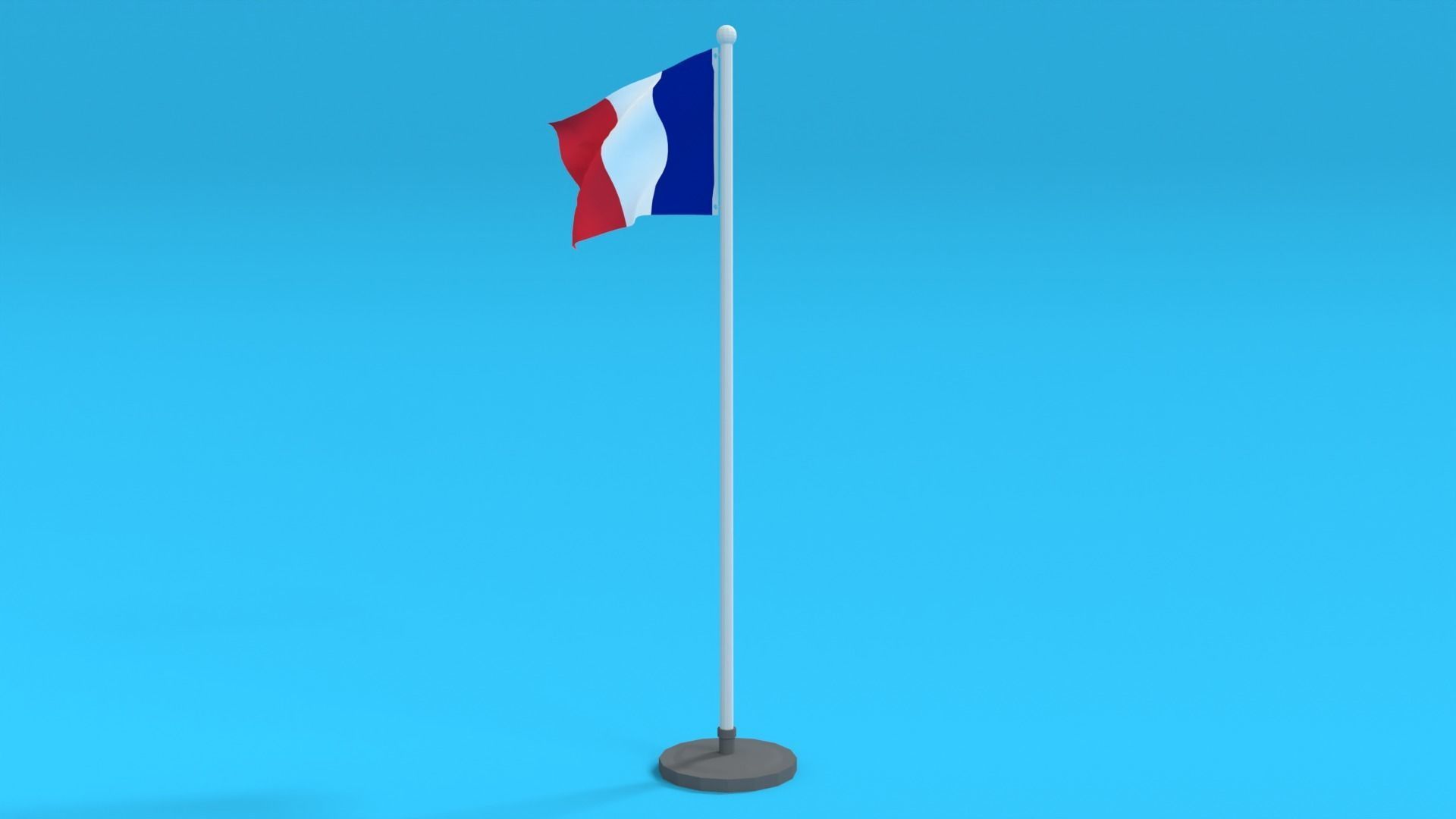 Low Poly Seamless Animated France Flag Low-poly 3D model_5