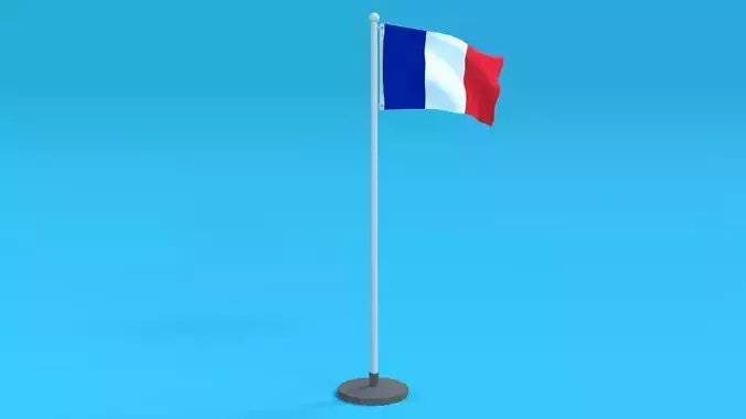 Low Poly Seamless Animated France Flag