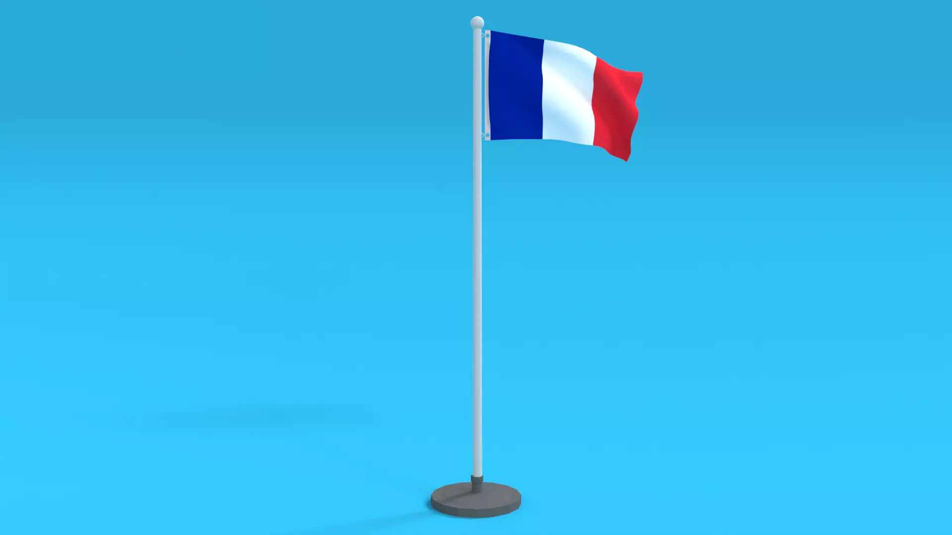 Low Poly Seamless Animated France Flag Low-poly 3D model_0