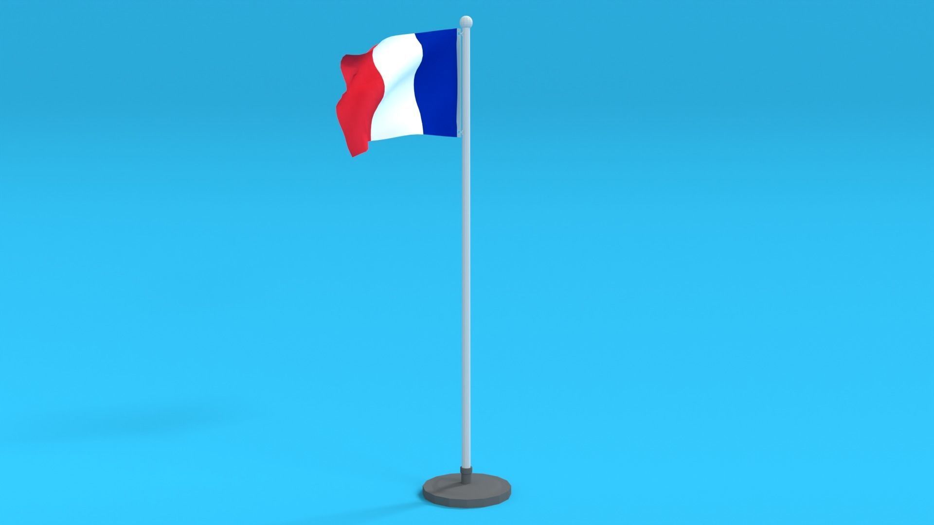 Low Poly Seamless Animated France Flag Low-poly 3D model_3