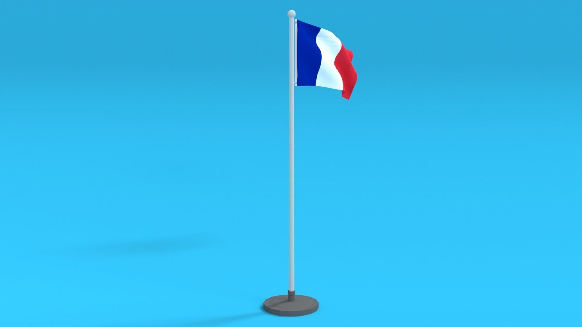 Low Poly Seamless Animated France Flag Low-poly 3D model_7