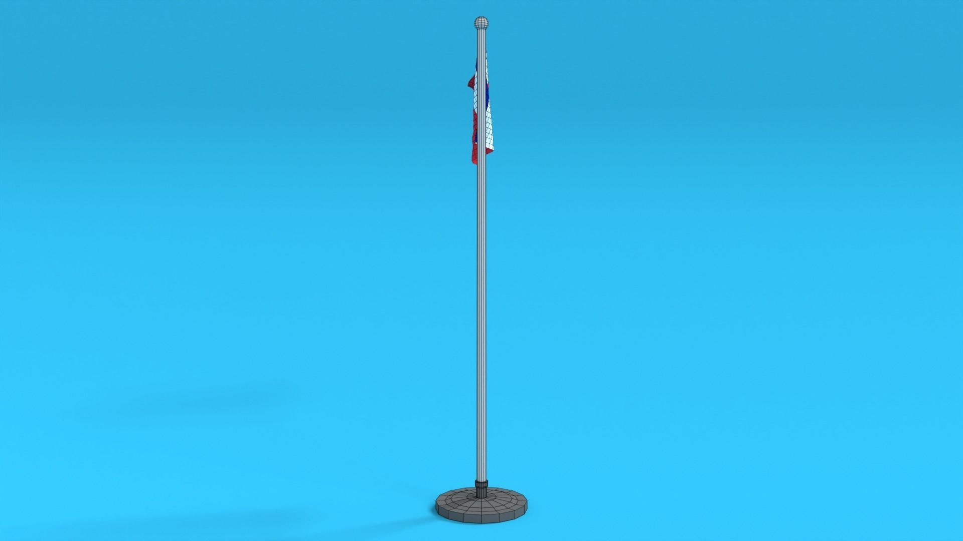 Low Poly Seamless Animated France Flag Low-poly 3D model_15
