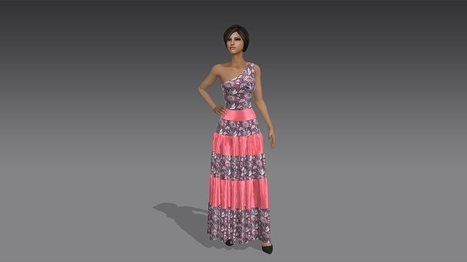 Women Dress 05 Low-poly 3D model